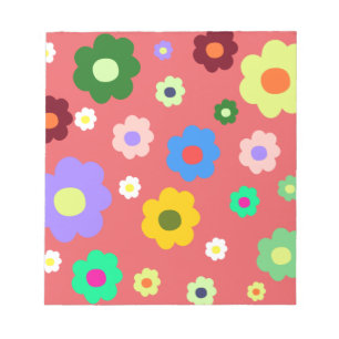 Bloco De Notas Padrão Retroativo Y2K das Flores de Mola