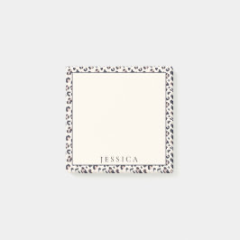 Bloco De Notas Padrão rosa-leopardo, nome personalizado