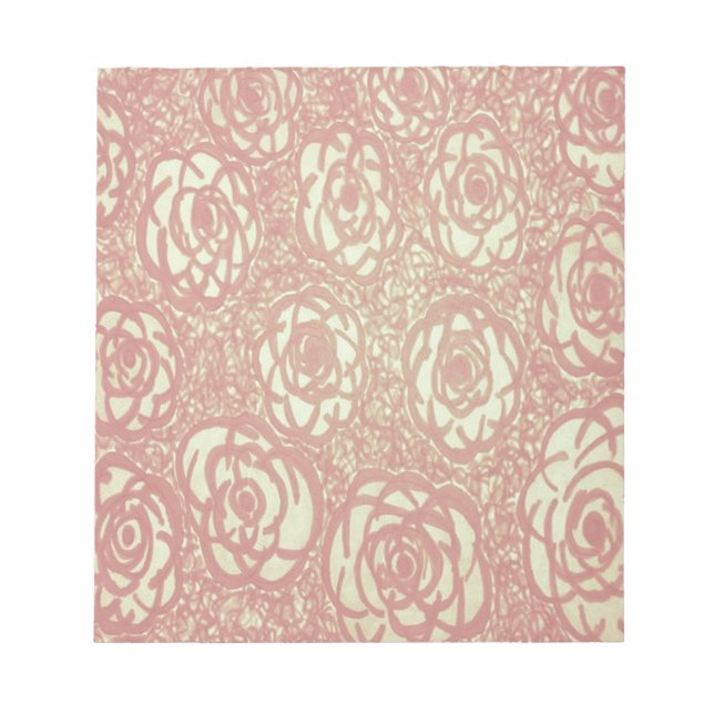 Bloco De Notas Padrão Rosa Rosa Rosa bonito (Frente)