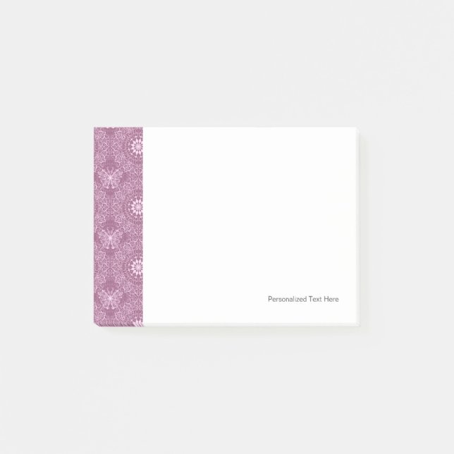 Bloco De Notas Padrão Rosa Vintage (Frente)