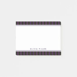 Bloco De Notas Padrão Roxo Listrado Vintage Profundo Personalizad