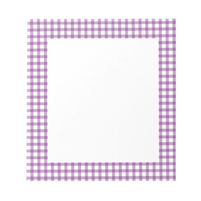 Bloco De Notas Padrão Roxo Xadrez Gingham Retro Fofo (Frente)