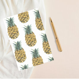 Bloco De Notas Padrão Sem Costura De Abacaxi De Aquarelas Tropica