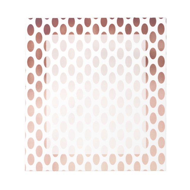 Bloco De Notas padrão simples e claro das bolinhas rosa gold (Frente)