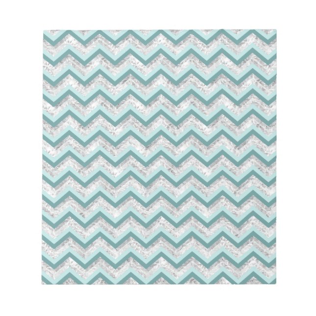 Bloco De Notas Padrão Teal e Crystal Zigzag (Frente)