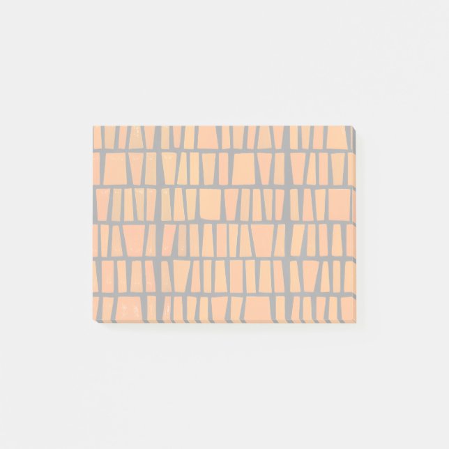 Bloco De Notas Padrão tribal africano laranja e preto (Frente)