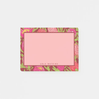 Bloco De Notas Padrão Tropical Rosa Negrito
