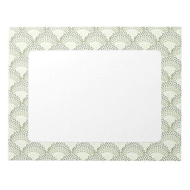 Bloco De Notas Padrão Verde Ombre Gradiente Pontos Arqueados (Frente)