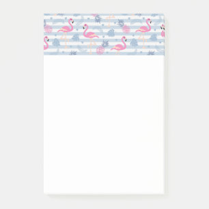 Bloco De Notas Padrão Whimsical Flamingo & Pineapple