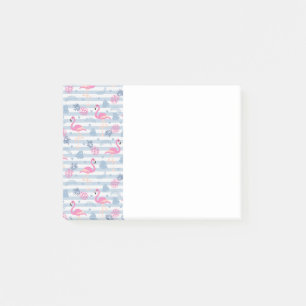 Bloco De Notas Padrão Whimsical Flamingo & Pineapple