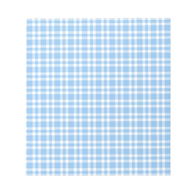 Bloco De Notas Padrão Xadrez Azul Branco (Frente)