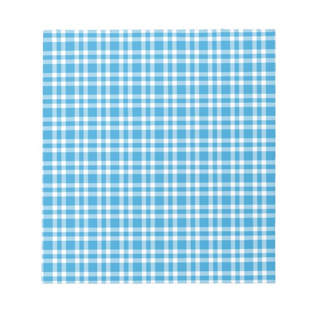 Bloco De Notas Padrão Xadrez Azul Branco (Frente)