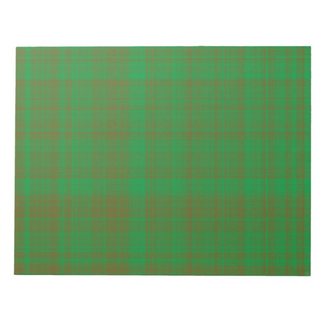 Bloco De Notas Padrão Xadrez Escocês Verde Marrom (Frente)