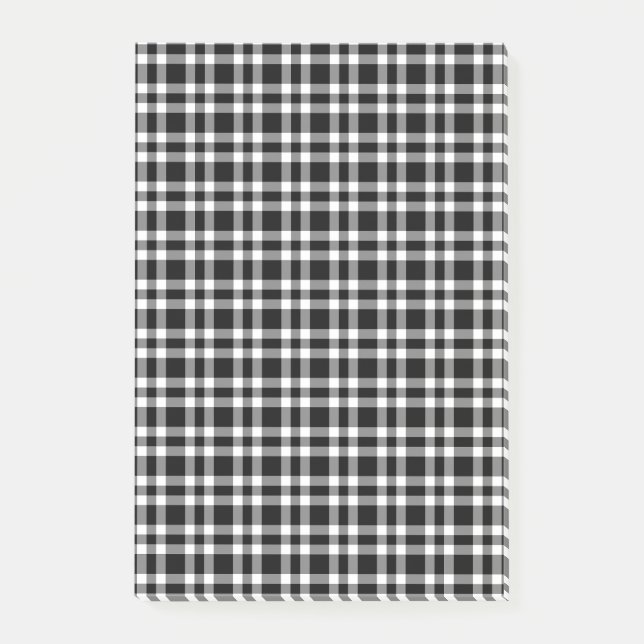 Bloco De Notas Padrão Xadrez Preto Branco (Frente)