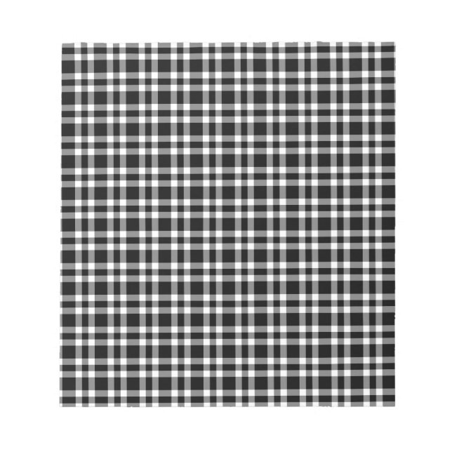 Bloco De Notas Padrão Xadrez Preto Branco (Frente)