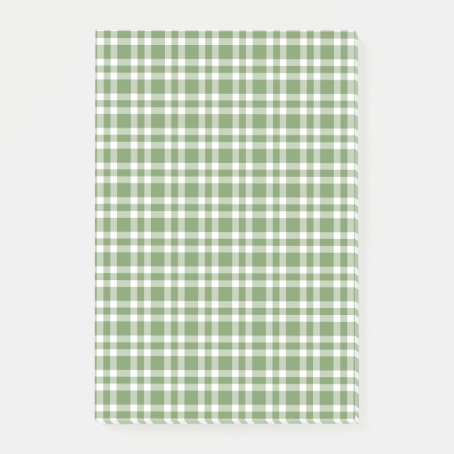 Bloco De Notas Padrão Xadrez Verde Branco (Frente)