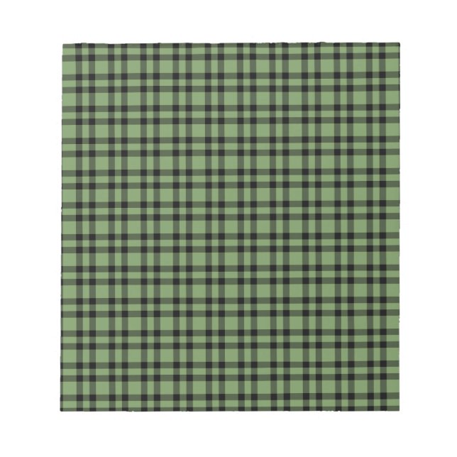 Bloco De Notas Padrão Xadrez Verde Preto (Frente)