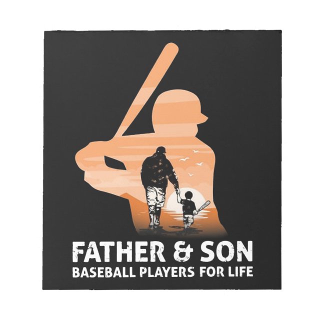 Bloco De Notas Padre E Filho Jogadores De Beisebol Para A Vida (Frente)