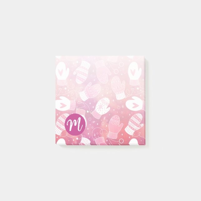Bloco De Notas Padrões de natal em rosa (Frente)