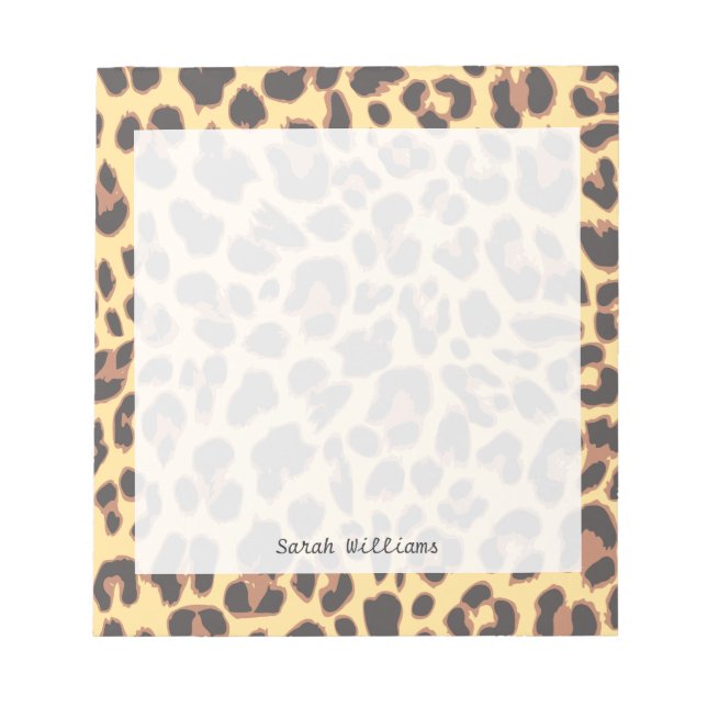Bloco De Notas Padrões de peles de animais de impressão leopardo (Frente)