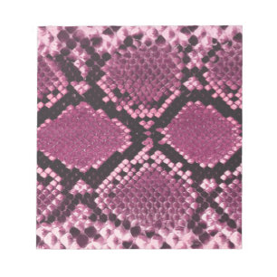 Bloco De Notas Padrões de Snakeskin rosa e preto