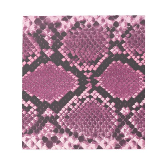 Bloco De Notas Padrões de Snakeskin rosa e preto (Frente)