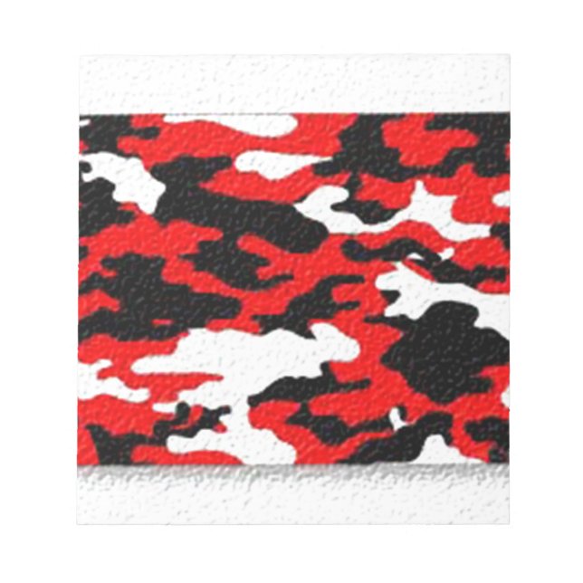 Bloco De Notas Padrões Vermelhos de Camuflagem (Frente)