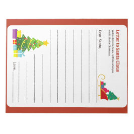 Bloco De Notas Página Atividade de Feriado de Carta para Papai No