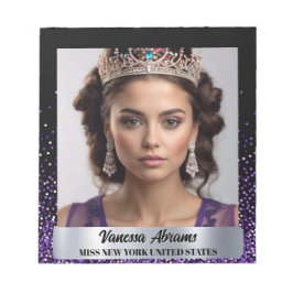 Bloco De Notas Página de Autógrafo Purple Glitz Shimmer da Pagean