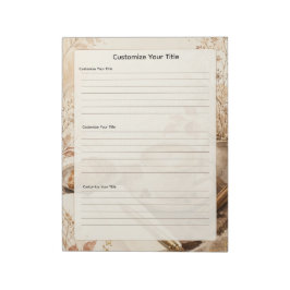 Bloco De Notas Página de Café & Reflexão (Títulos Personalizáveis