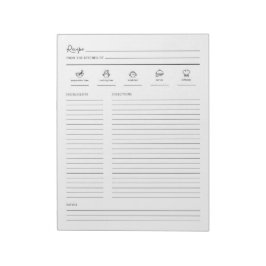 Bloco De Notas Página de Cookbook de Folha de Receita Moderna Mín