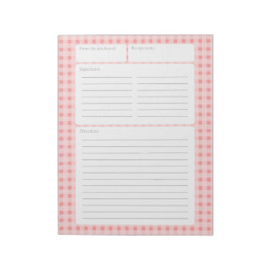 Bloco De Notas Página de recebimento do verificador Gingham com o