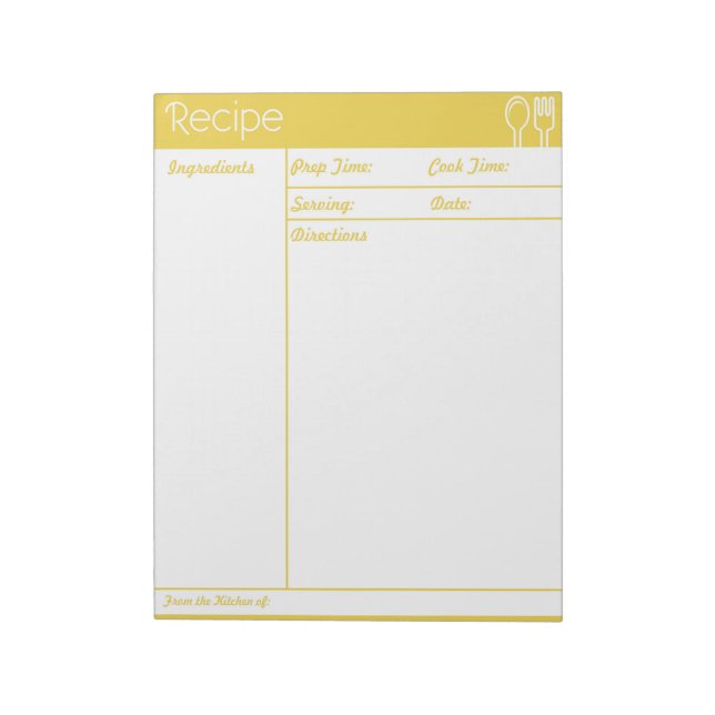 Bloco De Notas Página de Receita Amarela Simples Sem Linhas (Invertido)