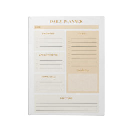 Bloco De Notas Páginas do Planejador Diário de Cor Neutra Minimal