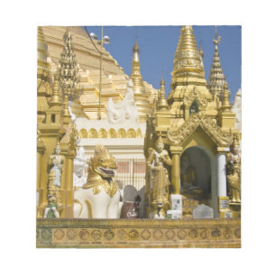 Bloco De Notas Pagode Shwedagon (Paya), grande local de templo qu