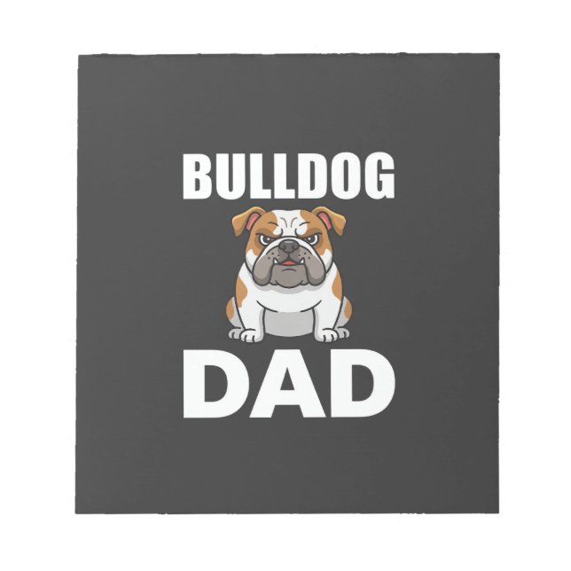 Bloco De Notas Pai Bulldog Cartoon Amante de Cachorro (Frente)
