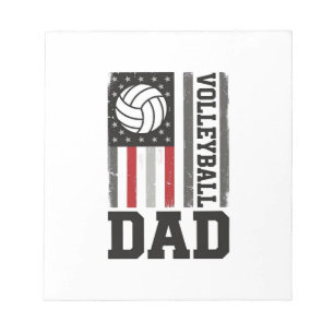 Bloco De Notas Pai de Volei Bandeira Americana Desenho Vintage En