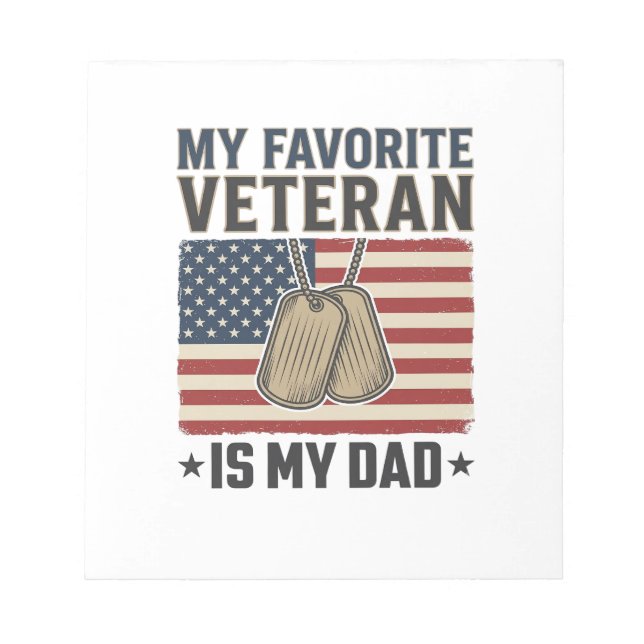 Bloco De Notas Pai Veterano Favorito Design de Placas de Cachorro (Frente)