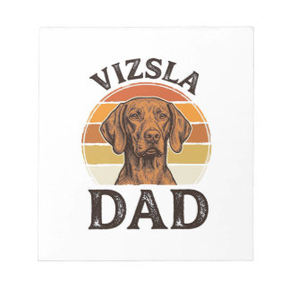 Bloco De Notas Pai Vizsla Desenho de Cão com Gravação Vintage_1