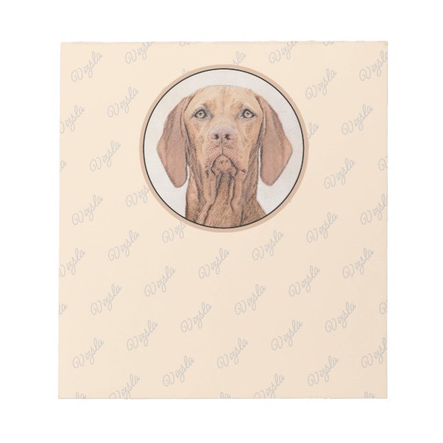 Bloco De Notas Painting Vizsla - Arte de Cachorro Original (Frente)