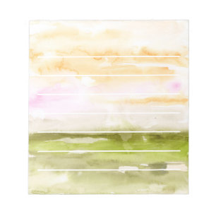 Bloco De Notas Paisagem Abstrato de Aquarela Vinculada