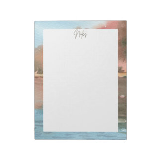 Bloco De Notas Paisagem de Aquarela Bordada