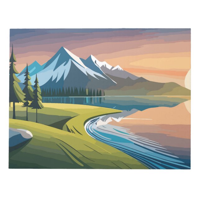 Bloco De Notas Paisagem de montanha (Frente)