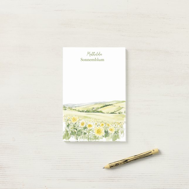 Bloco De Notas Paisagem floral de prado (Na mesa)