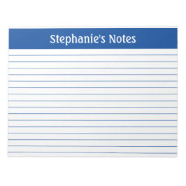 Bloco De Notas Paisagem Personalizada do Elegante Blue Lined 11 x