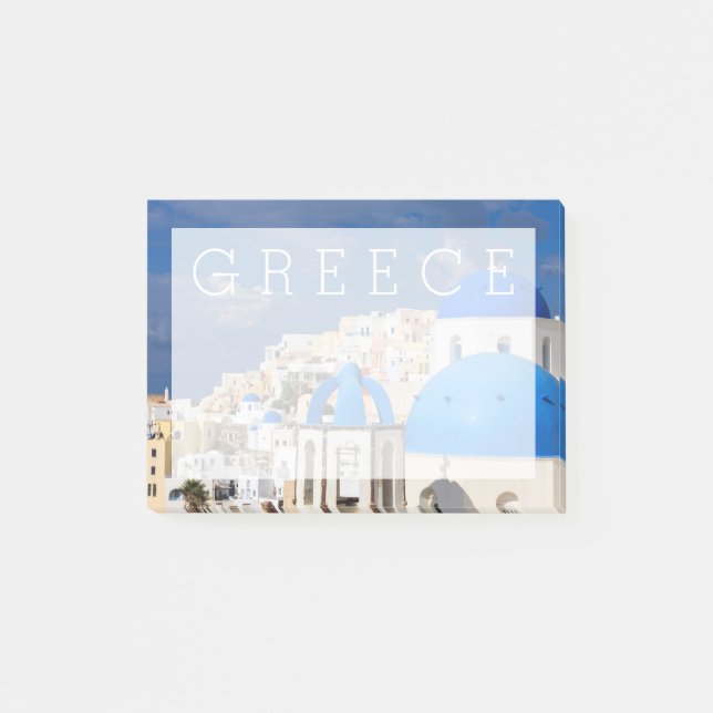 Bloco De Notas paisagem urbana de Santorini, Grécia (Frente)