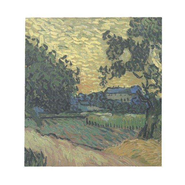 Bloco De Notas Paisagem Van Gogh em Twilight (Frente)