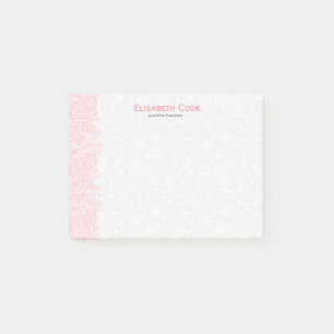 Bloco De Notas Paisley Lace De Paisley, Rosa E Branco