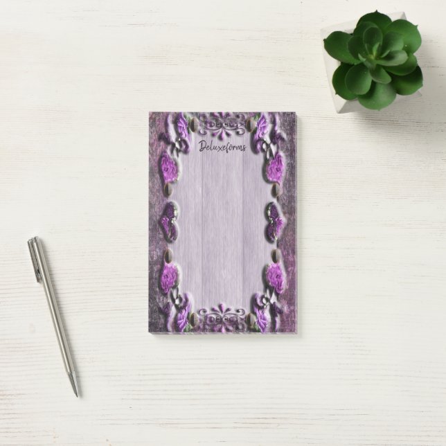 Bloco De Notas Paixão Roxo Floral (Escritótio)