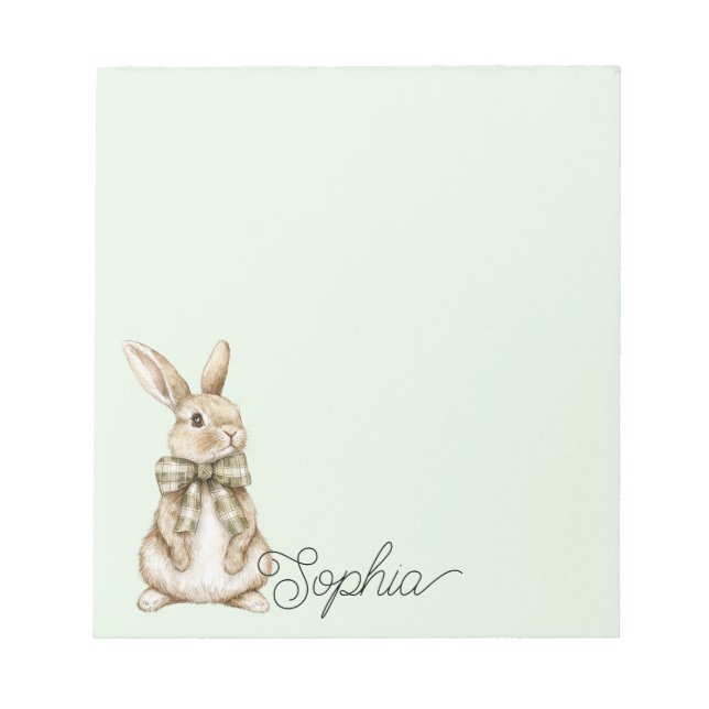 Bloco De Notas Pale Mint Bunny Rabbit   (Frente)
